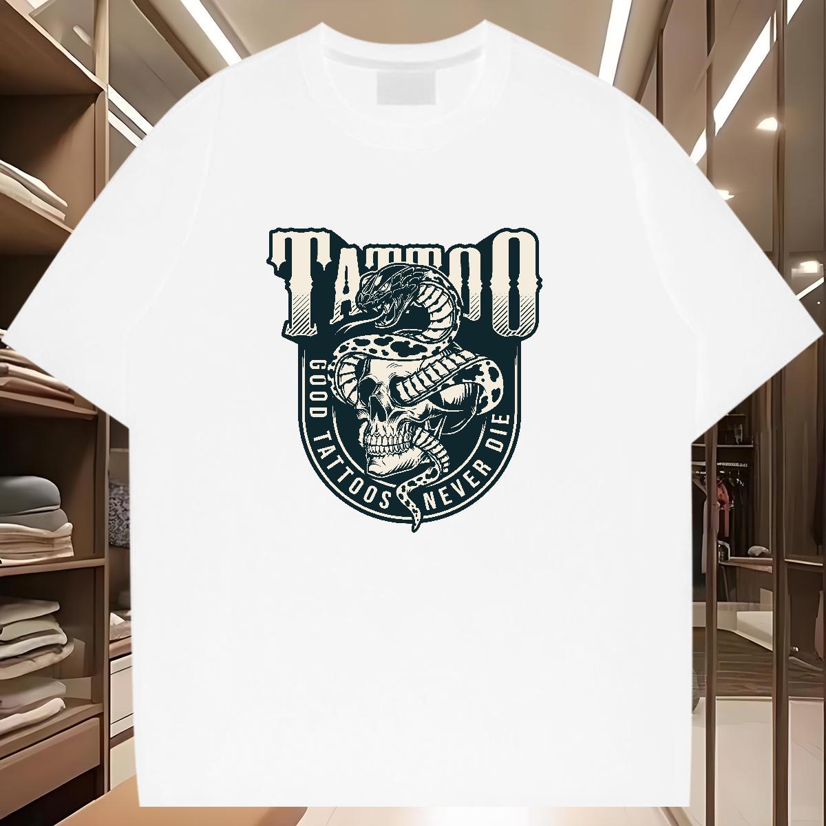 Designer Fashion T Shirts Men skull Clothings 230g 100% Cotton Outdoor Brand DIY Logo Oversized Breathable Short Sleeve Tshirts