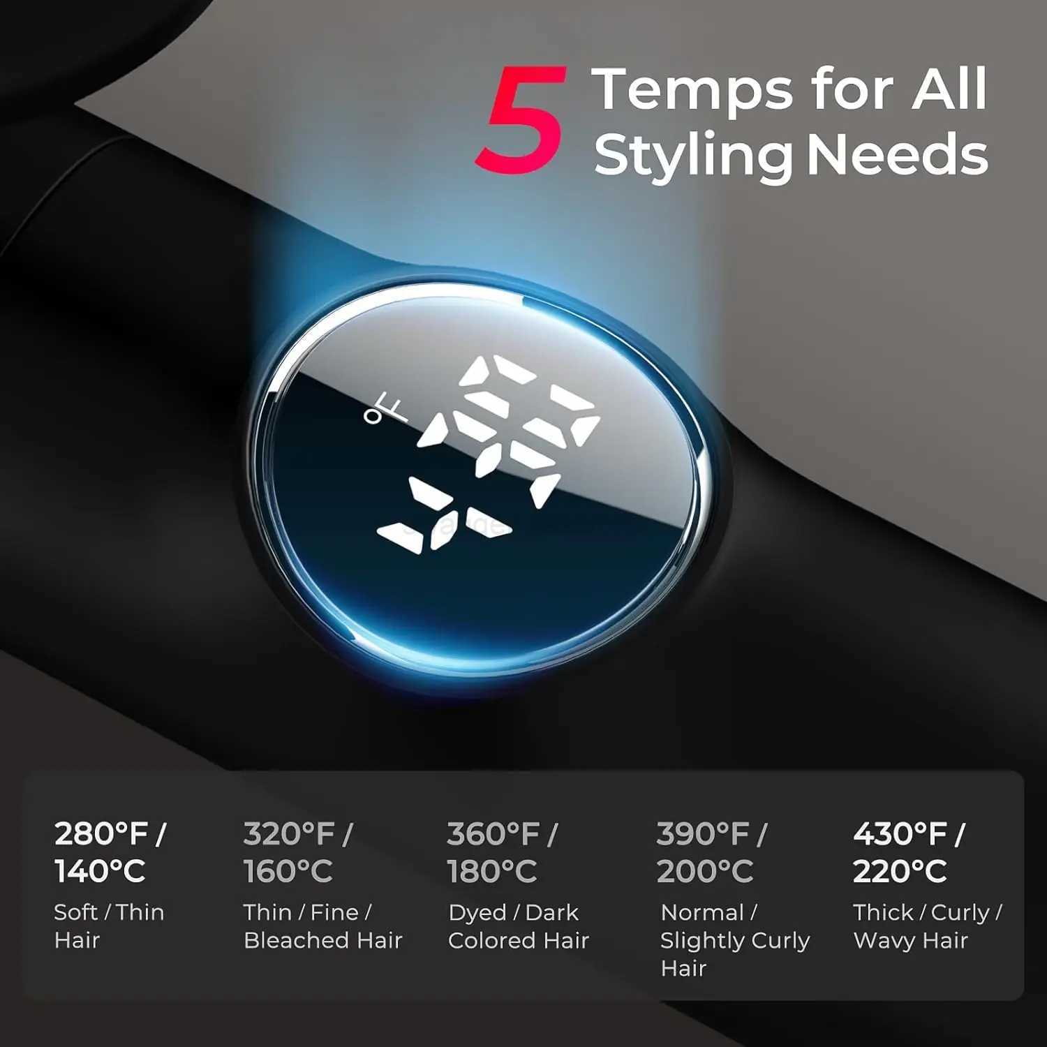 Curling Iron Set - 3 in 1 Ceramic Hair Curler 1/2 1 1 1/2 Inch Professional Ionic Curling Wand for Travel Fast Heating 5 TeXJ240807