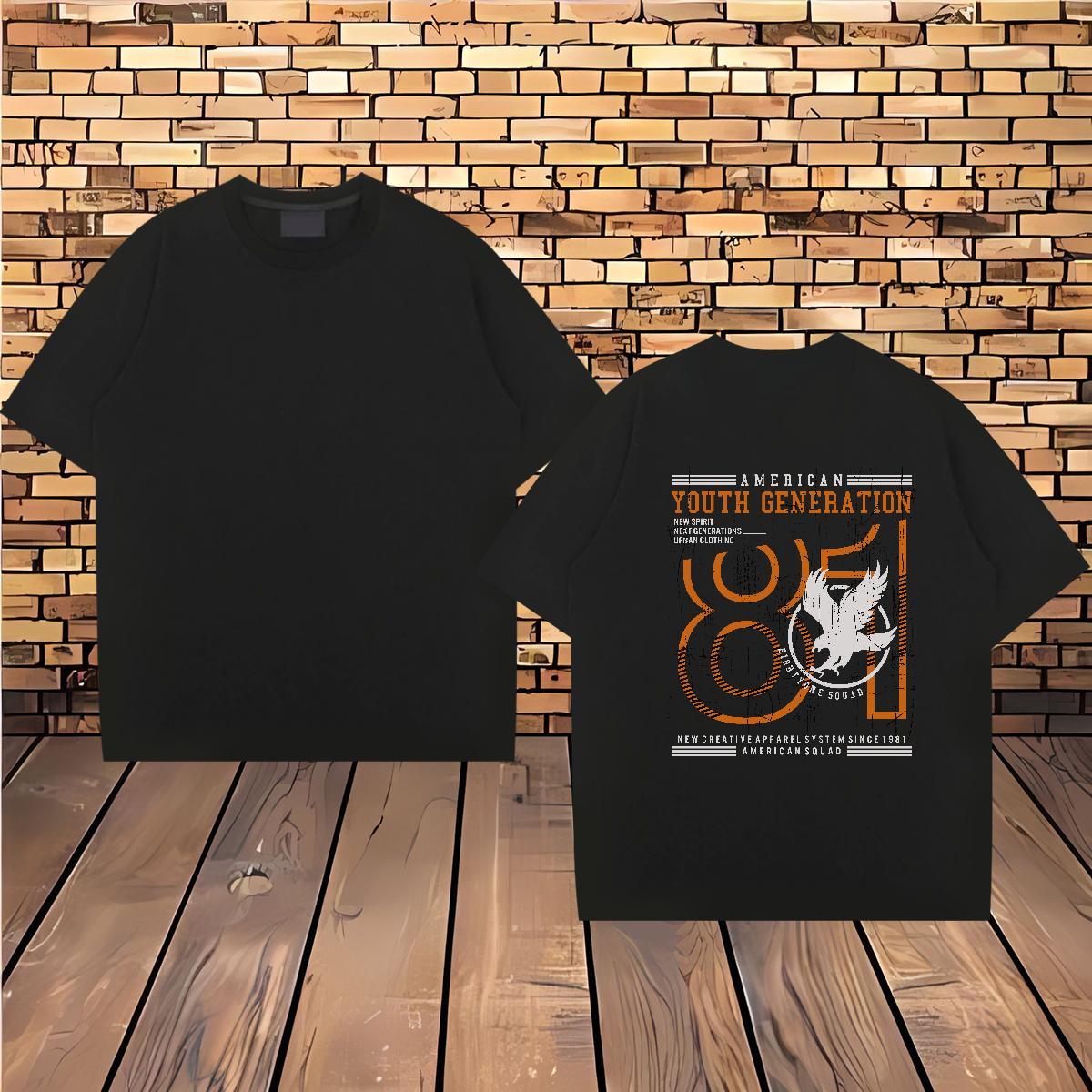 Fashion New T Shirt For Man letter Tees 100% Cotton 230g Street Cool Custom Big Size Breathable Soft Men Clothes T-Shirt