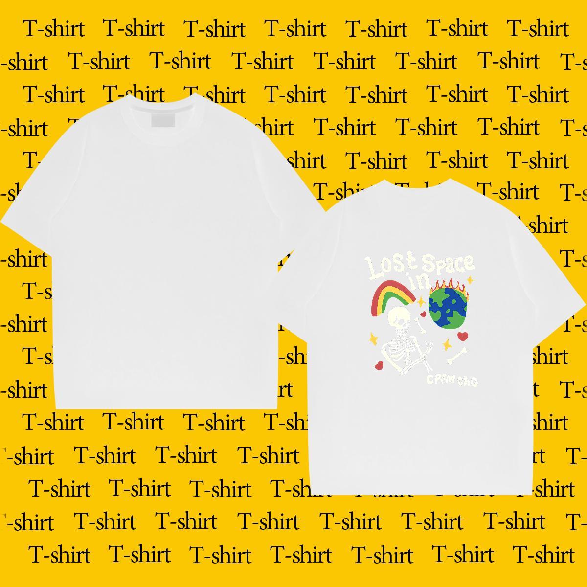 2024 DIY T shirt skull Tops Shirt 100% Cotton 230g Daily Wear Cool Design Anime Print Breathable Short Sleeve Tshirts
