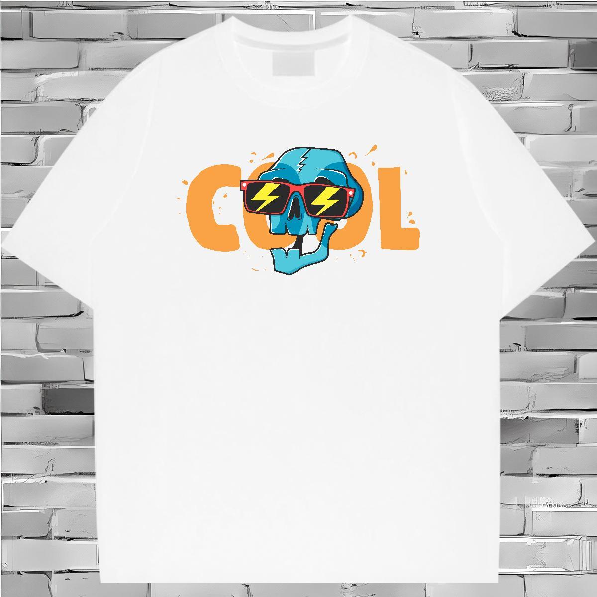 Stylist T-Shirts skull Tshirts 230g Pure Cotton Hip Hop High Quality Plus Size Cartoon Crew Neck Men Tees