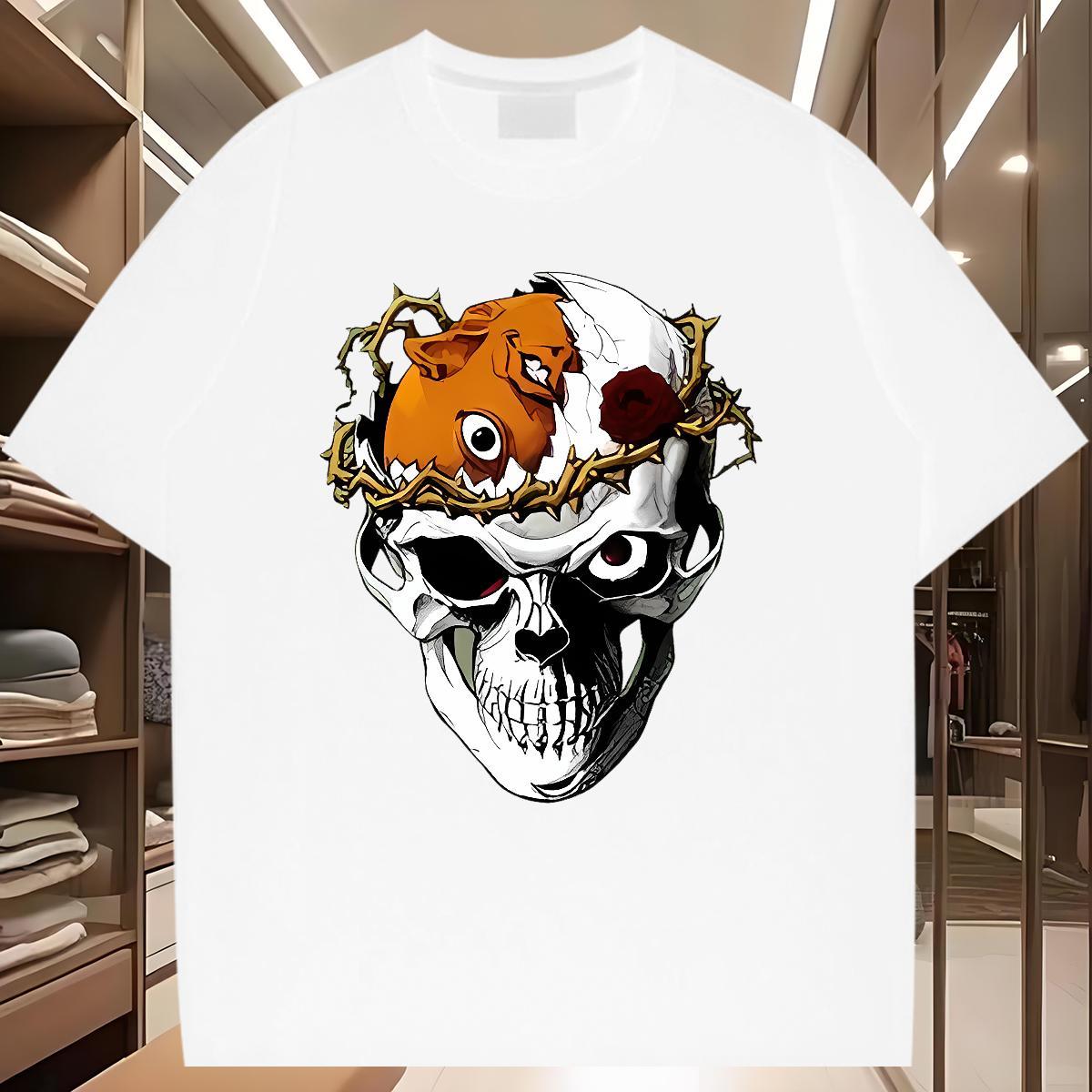 Brand Mens T Shirts monster Top Tees 230g Cotton Summer Casual Soft Plus Size Cartoon Breathable Crew Neck Tshirts