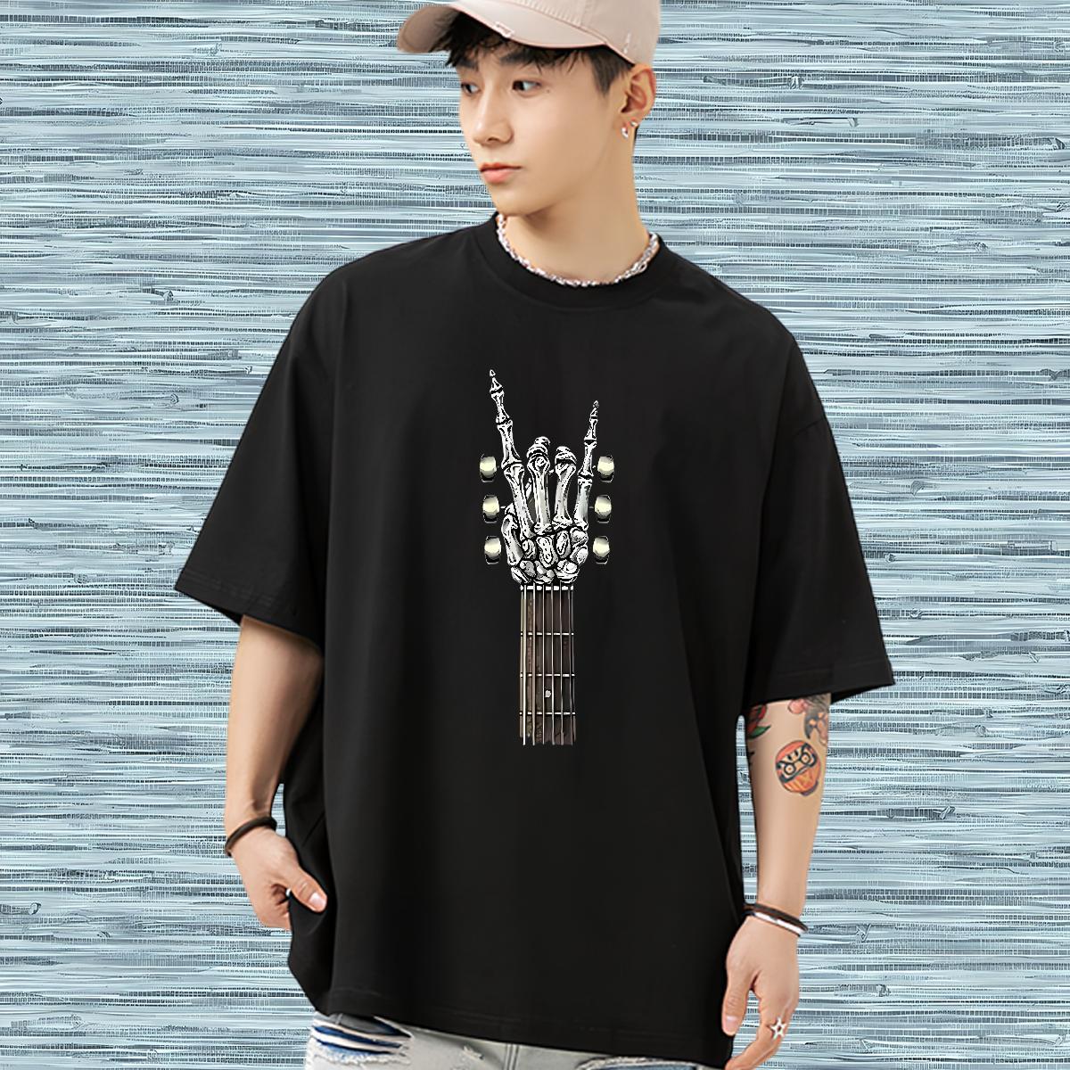 Stylist Men T Shirts skull Top Tees 230g 100% Cotton Casual Daily Wear Free Shipping Anime Print Breathable Soft Tshirts