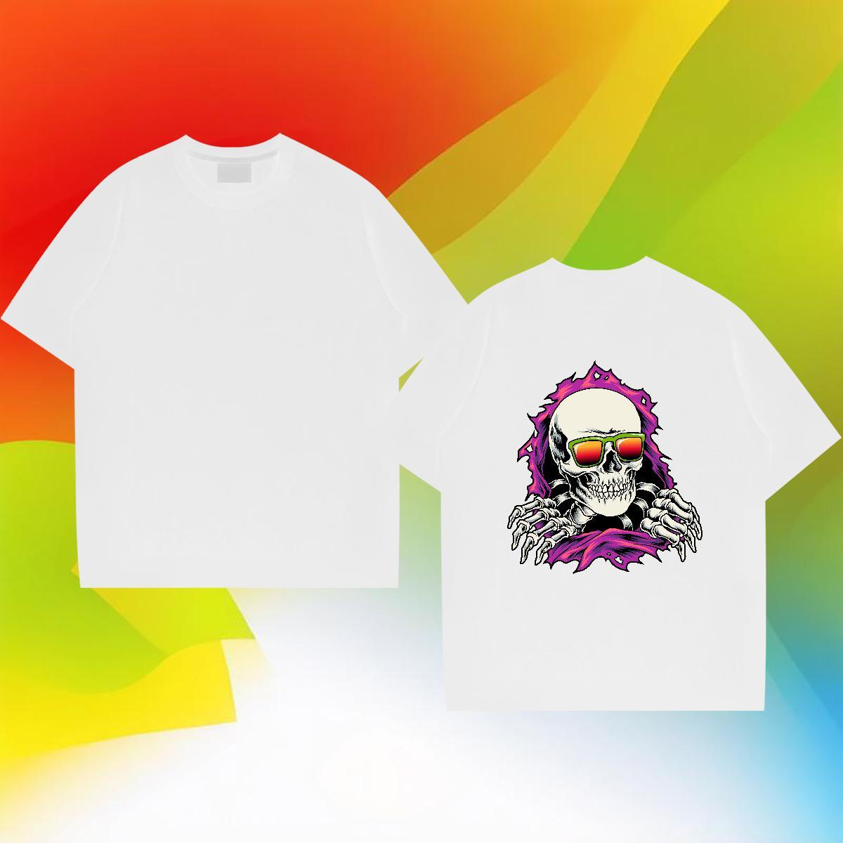 2024 New T-Shirts skull Tshirts 230g Cotton Spring Summer Designer DIY Logo Oversized Breathable Crew Neck Men Tshirts