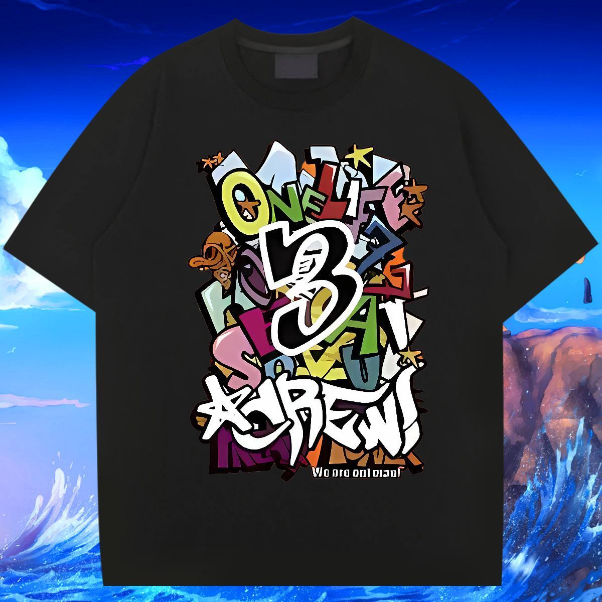 New Arrival T-Shirts for Men letter Tops Shirt 230g 100% Cotton Hip Hop Street TOP Quality Oversized Short Sleeve O-Neck Men Tops Tees