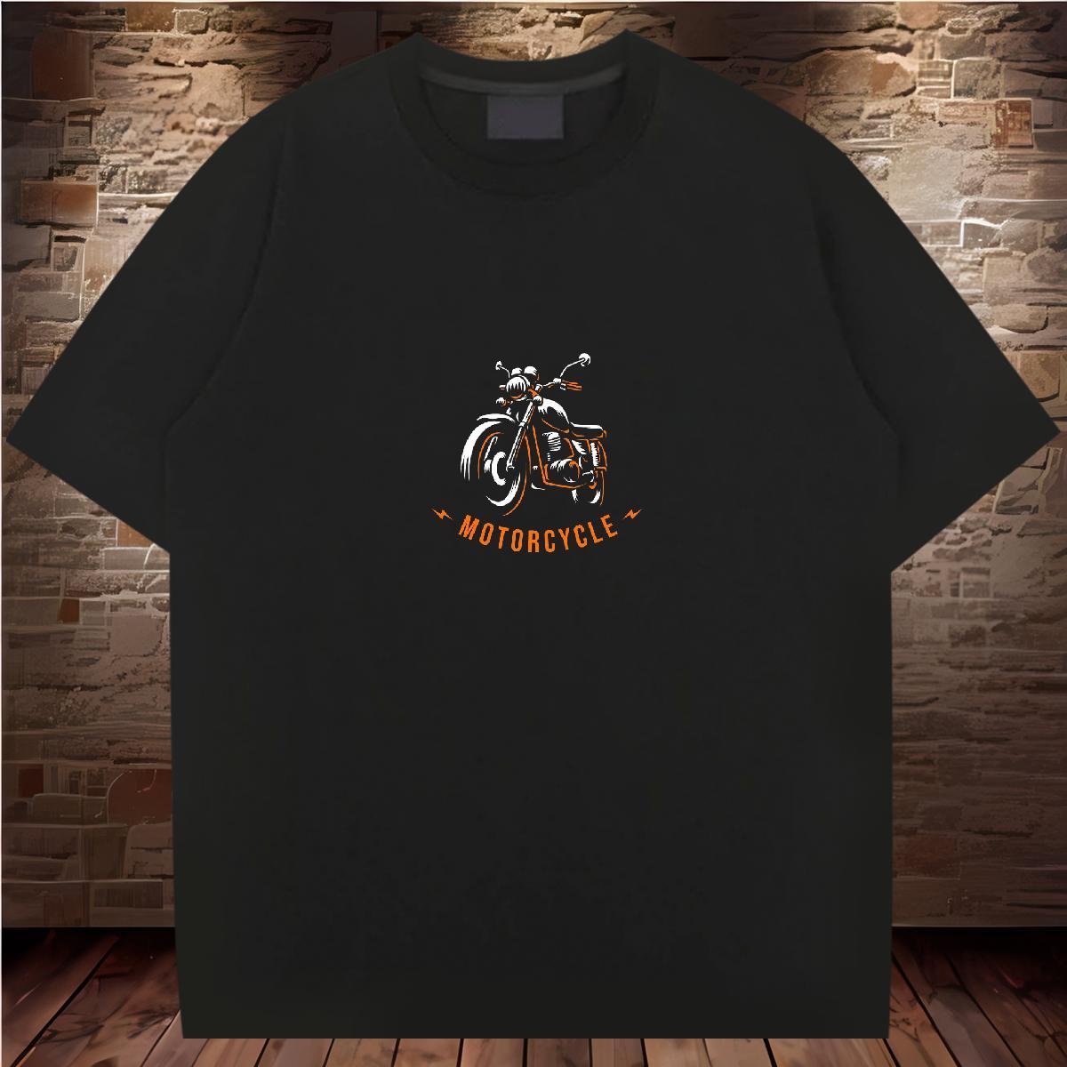 Factory Direct T Shirt For Man Motorcycle Tee Shirt 230g Pure Cotton Spring Summer Cool Design Black White O-Neck Short Sleeve Mens Tshirts