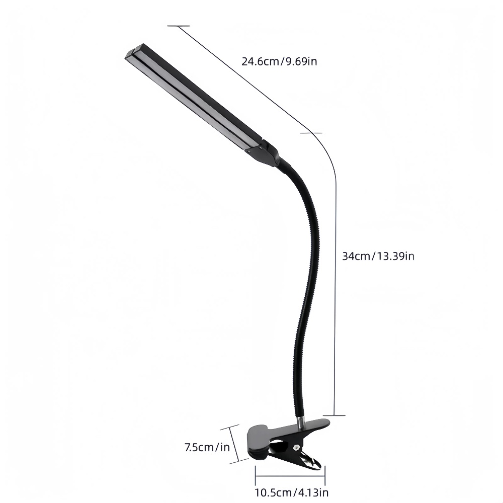 Clampable Dual LED Desk Lighting for Dorms & Study Areas Ergonomic Design Reading Lamp