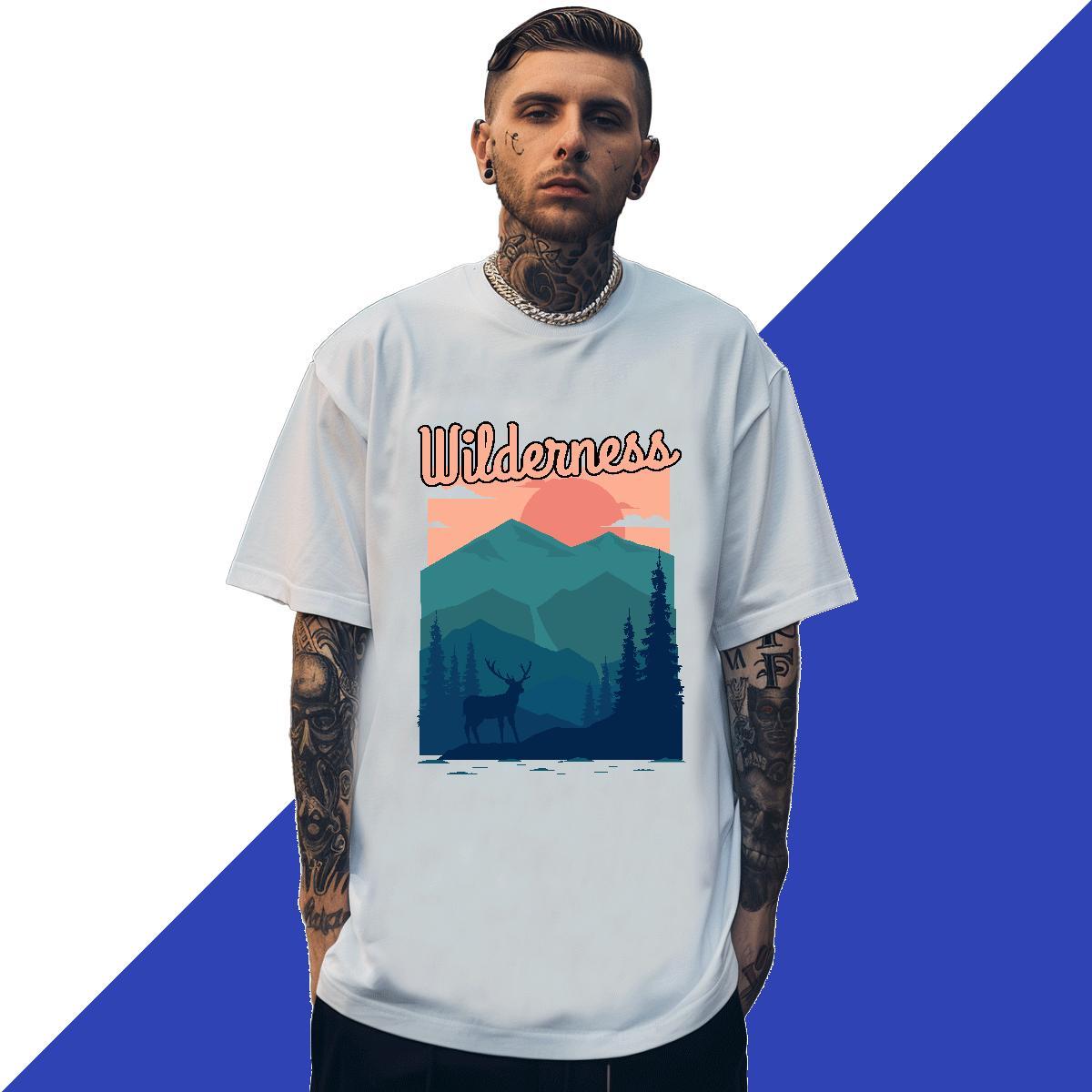 New Designer T-Shirts for Men mountains Top Tees 230g Pure Cotton Street Wear Wholesale Customized Breathable Crew Neck Tshirt for Man Woman