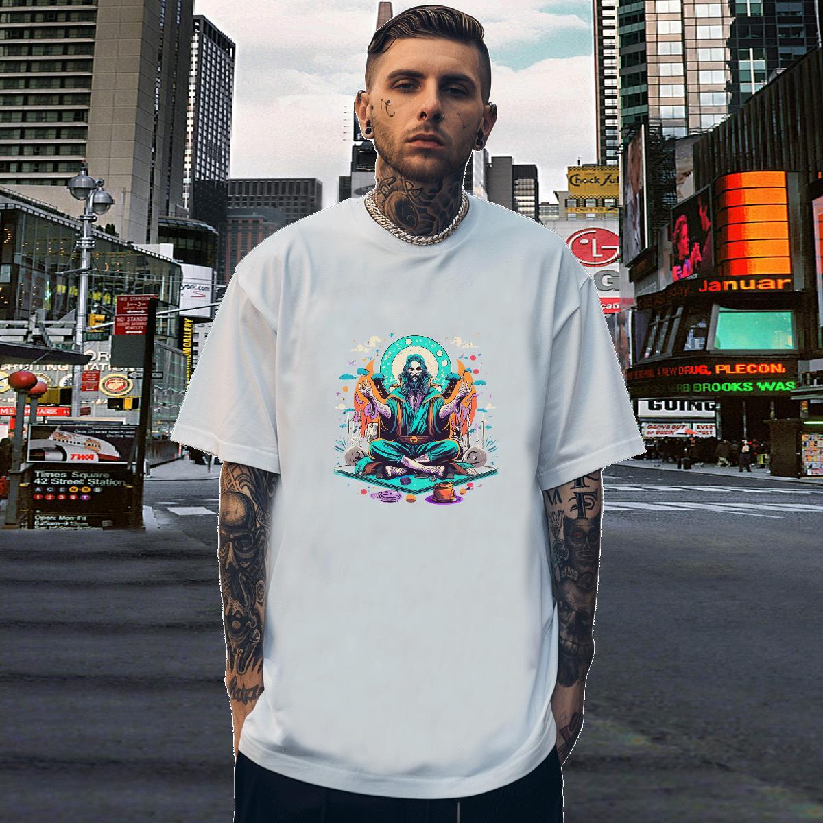New Designer T Shirt For Man skull Tee Shirt 230g Pure Cotton Hip Hop High Quality White Plus Size Breathable Soft Men Tshirts