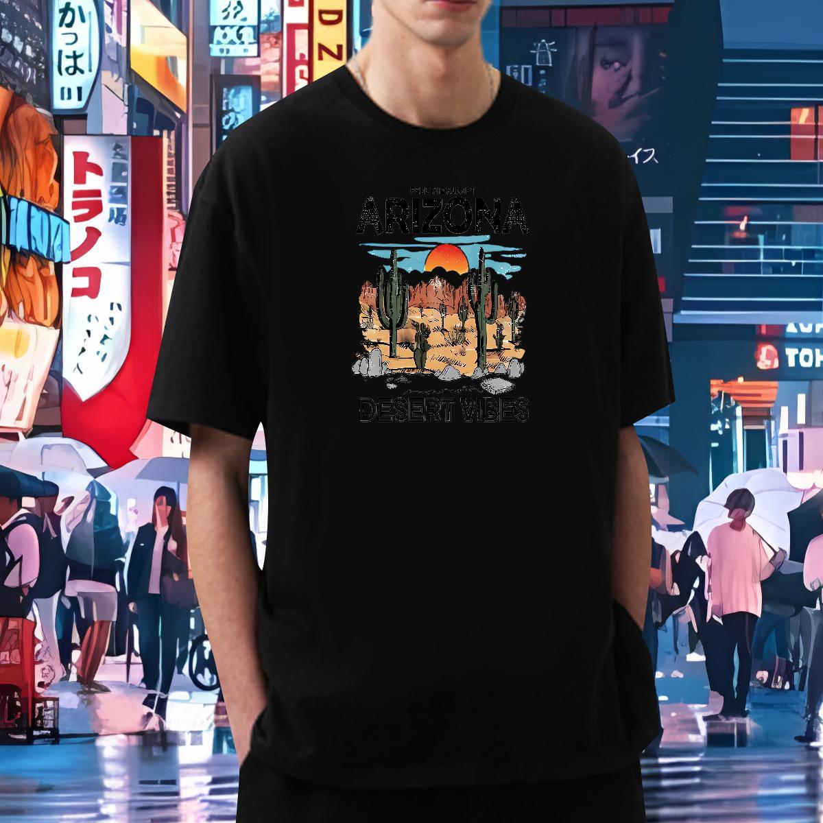 Custom T Shirts Men desert Tees Shirts 230g Pure Cotton Daily Wear High Quality Anime Print Breathable Crew Neck Tshirt for Man Woman