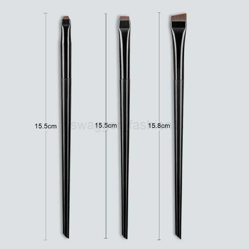 Karsyngirl 3pcs/set Blade Eyeliner Brush Eyebrow Brush Portable Flat Fine Eye Liner Brow Contour Makeup Brushes Makeup ToolXJ30