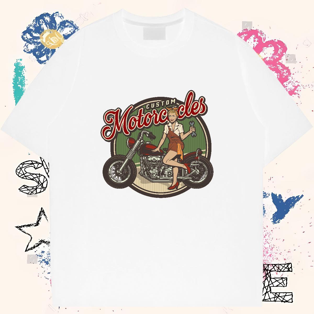 Customized T shirt Motorcycle Tshirts 100% Cotton 230g Street wear Hip Hop TOP Quality Custom Big Size Breathable Mens Tshirts