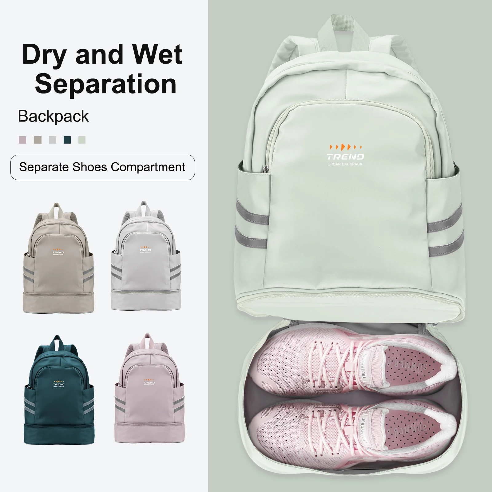 Female gym backpack with shoe company large female travel waterproof sports swimming yoga 240807