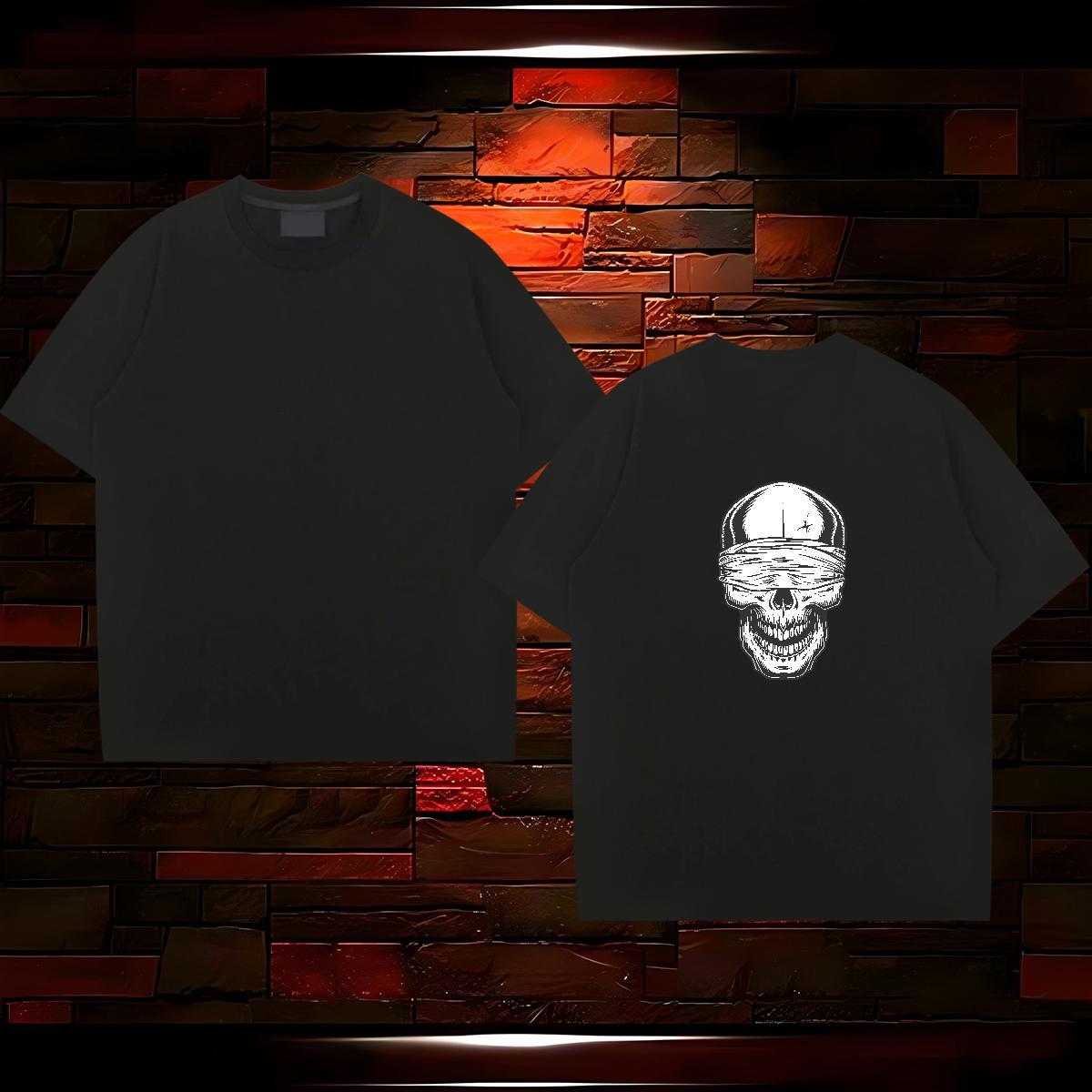 Factory Direct Men T Shirts skull Clothes 230g Cotton Street wear Hip Hop Designer Cartoon Print Round Neck Short Sleeve Couples T Shirts