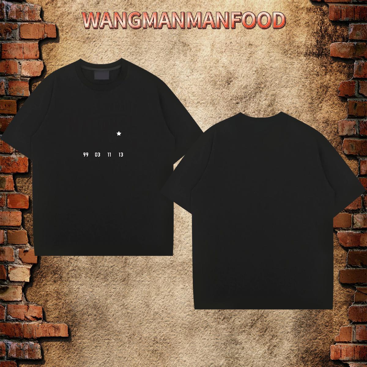 New T-Shirts for Men letter Tees Shirts 230g 100% Cotton High Street Hip Hop Comfortable Anime O-Neck Short Sleeve Men Tees