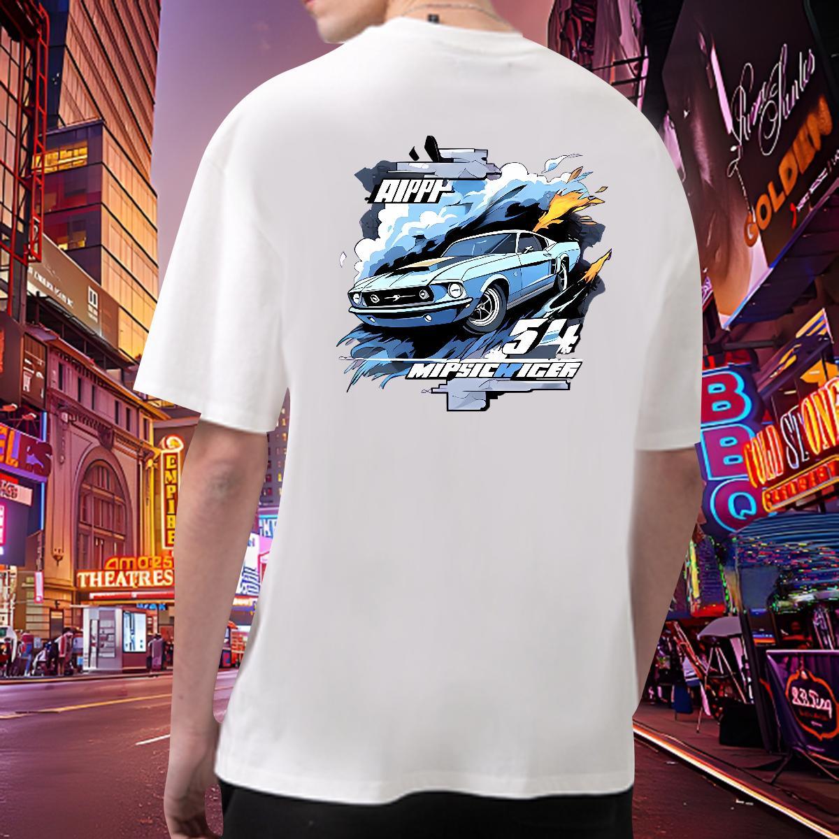 Designer Man T Shirts car Tops Shirt 100% Cotton 230g Casual Beach Unisex Plus Size Cartoon Crew Neck Breathable Men Clothes T-Shirt