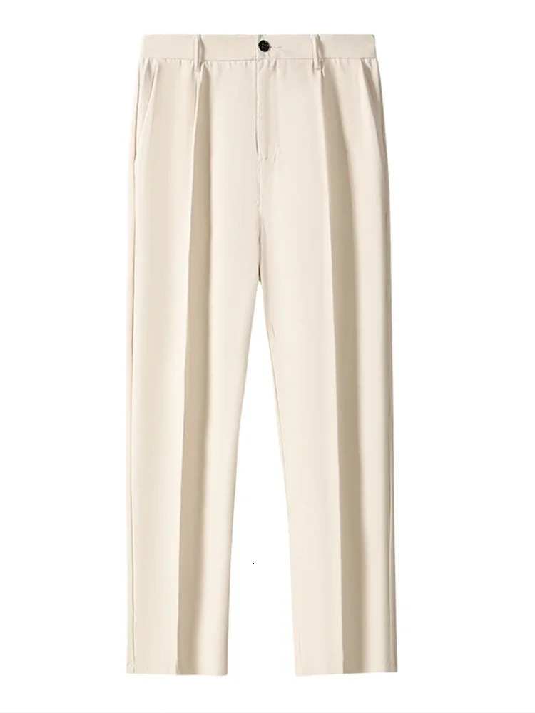 Chino Pants mens Korean pleated casual pants business workwear Trousers thin lightweight and resistant 240812