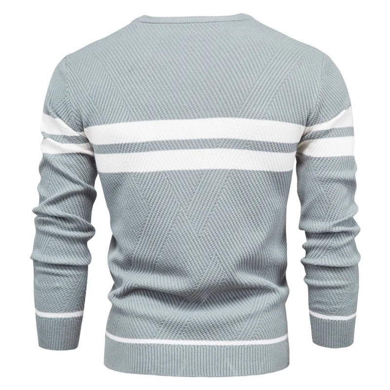Autumn Pullover Mens Sweater O-neck Patchwork Long Sleeve Warm Slim Sweaters Men Casual Fashion Sweater Men Clothing 240816