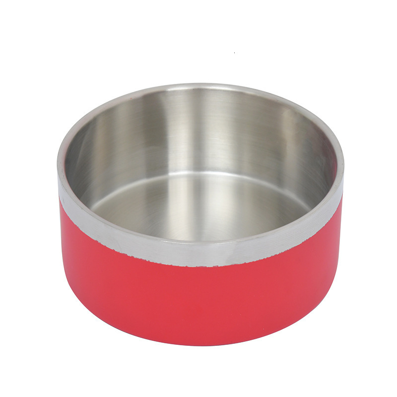 Stainless steel food knock anti slip cat rice size and type dog drinking bowl, durable pet supplies
