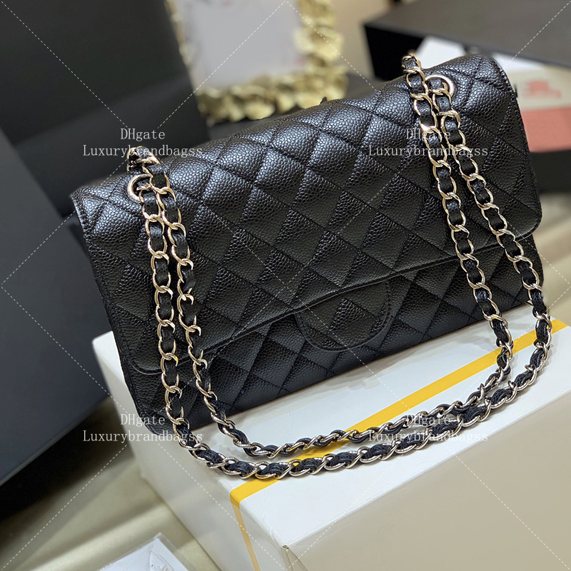 Classic Handbag 25CM Designer Shoulder Bag Mirror Quality Medium Caviar Bag Fashion Flap Bag Chain Crossbody Bag With Box 24C04A