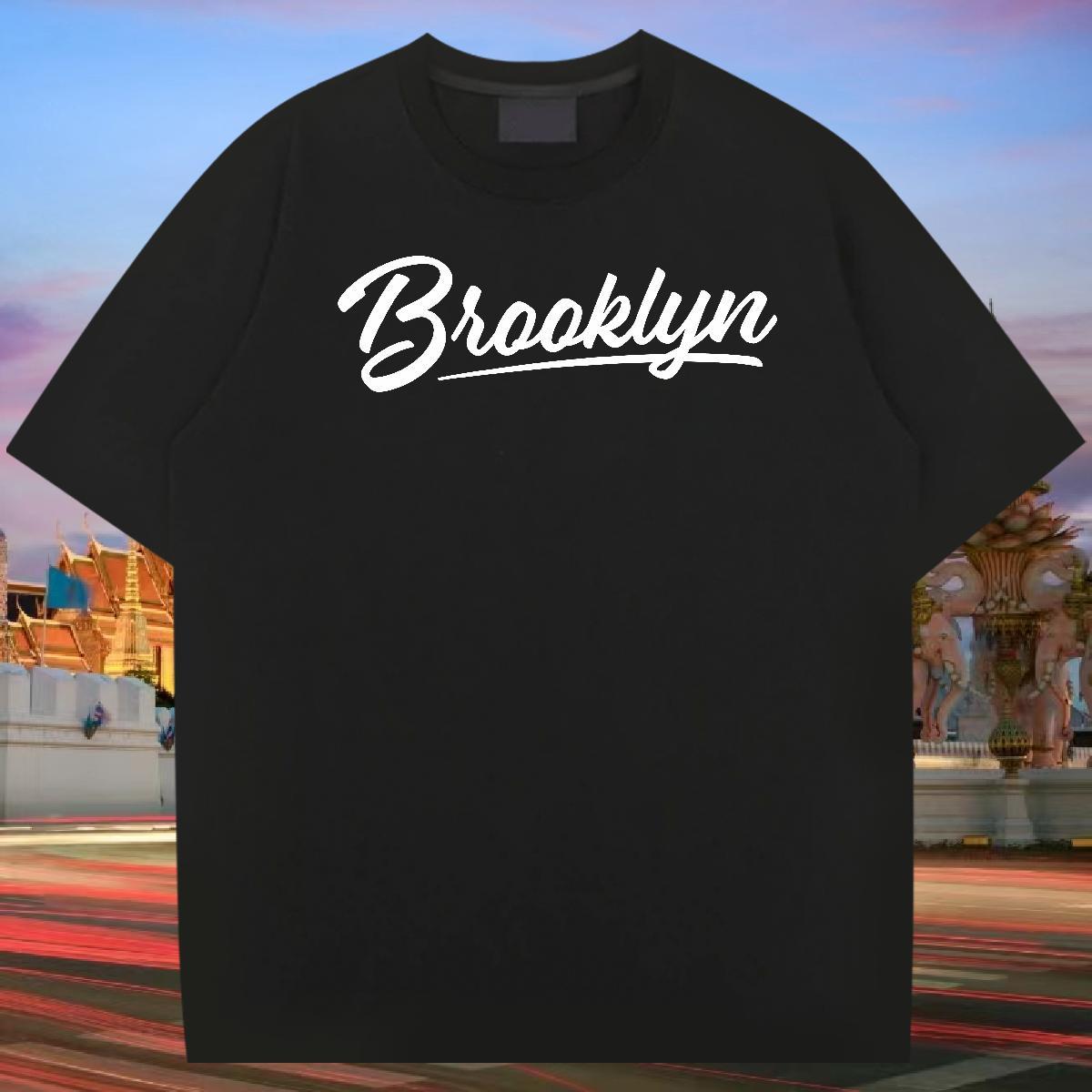 2024 Man T Shirts Brooklyn Wear 230g 100% Cotton Daily Wear Soft DIY Logo Oversized Short Sleeve O-Neck Men Tops Tees