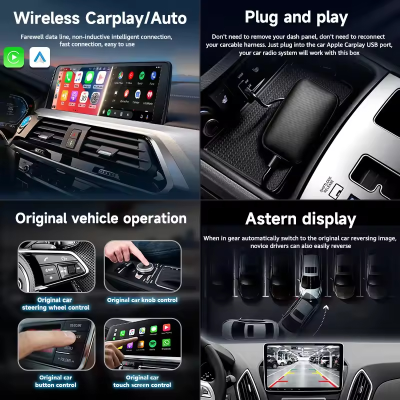 CP2B carplay ai box closed android system RK3326 chipset 2GB + 8GB wireless carplay adapter youtube netflix android app car play box