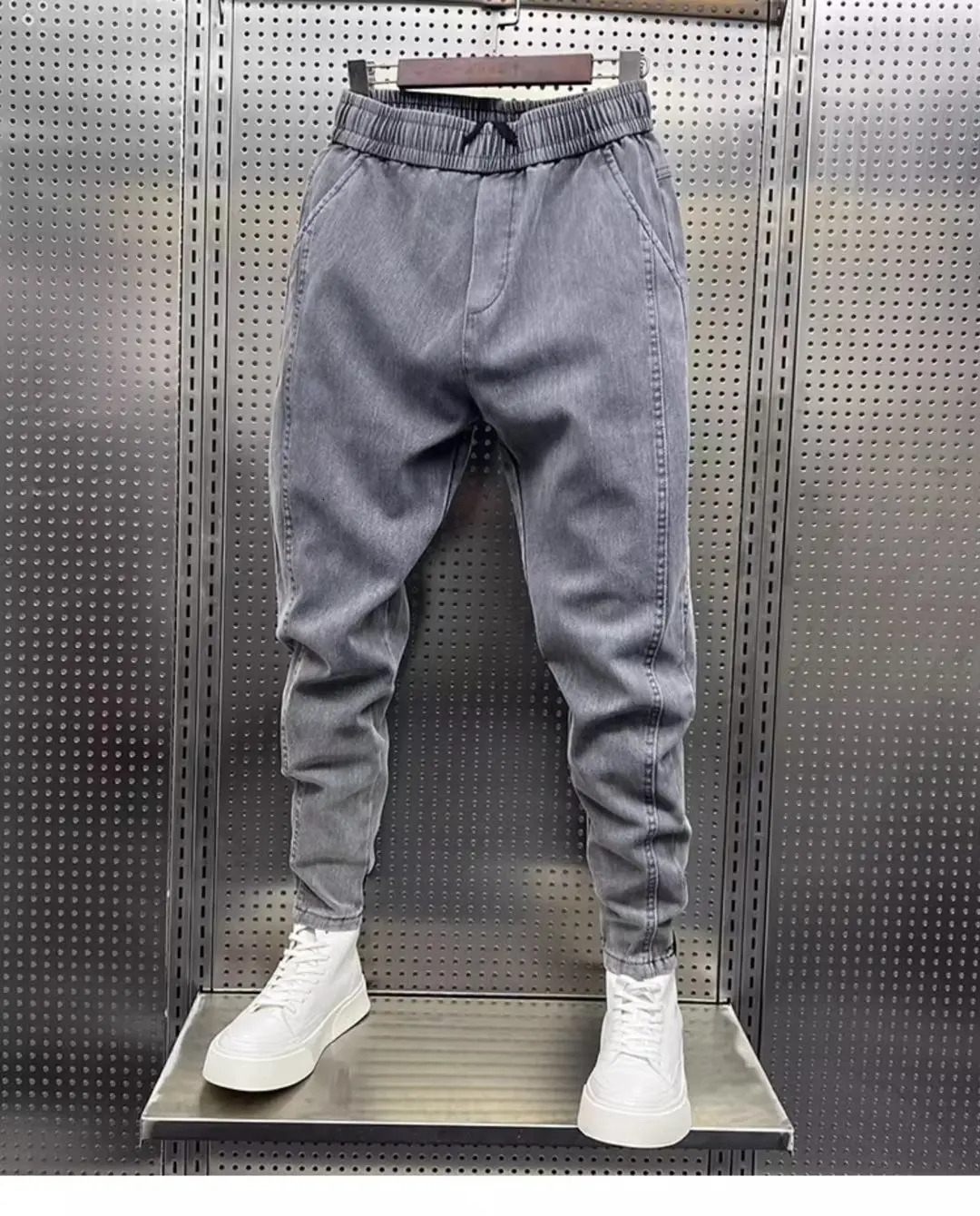 Fashion Street Style Skinny Jeans Men Warm Plus Velvet Denim Pants Vintage wash Solid Trouser Mens Casual denim 240806