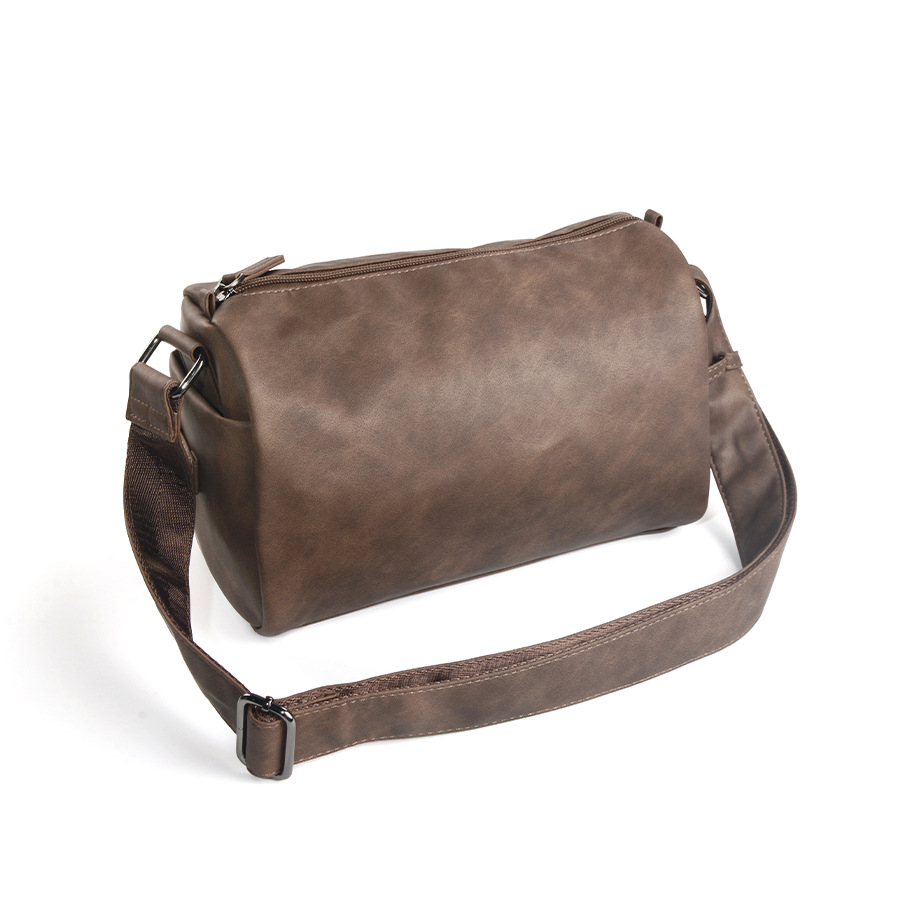 New high quality men's casual simple ins style soft side solid color single shoulder crossbody bag