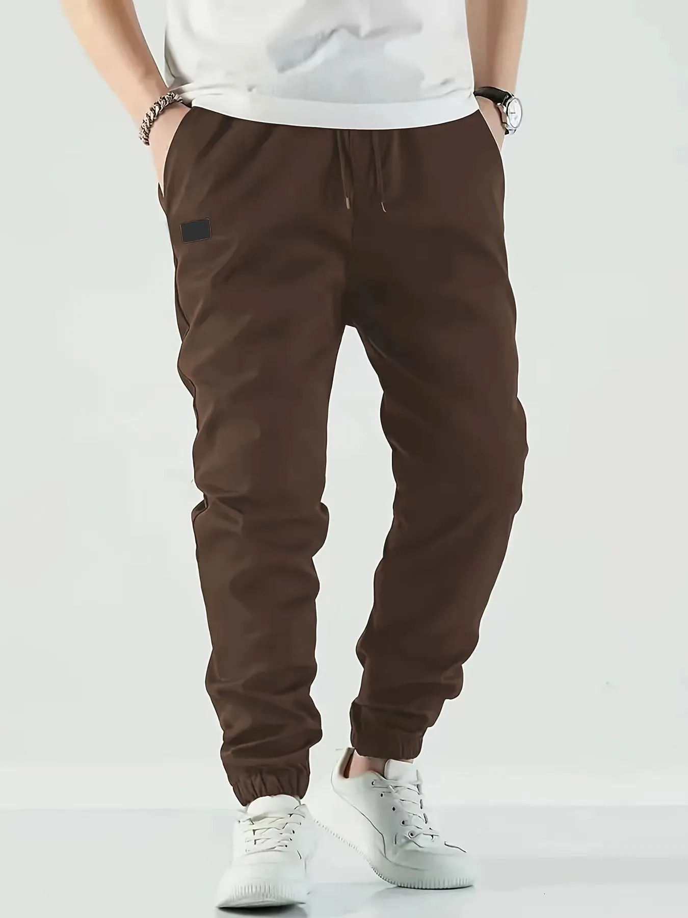 Mens Casual Sports Pants Sweatpants Male Jogger Cargo Harem Pencil Pants Trousers Multi-pocket Sweatwear 240816