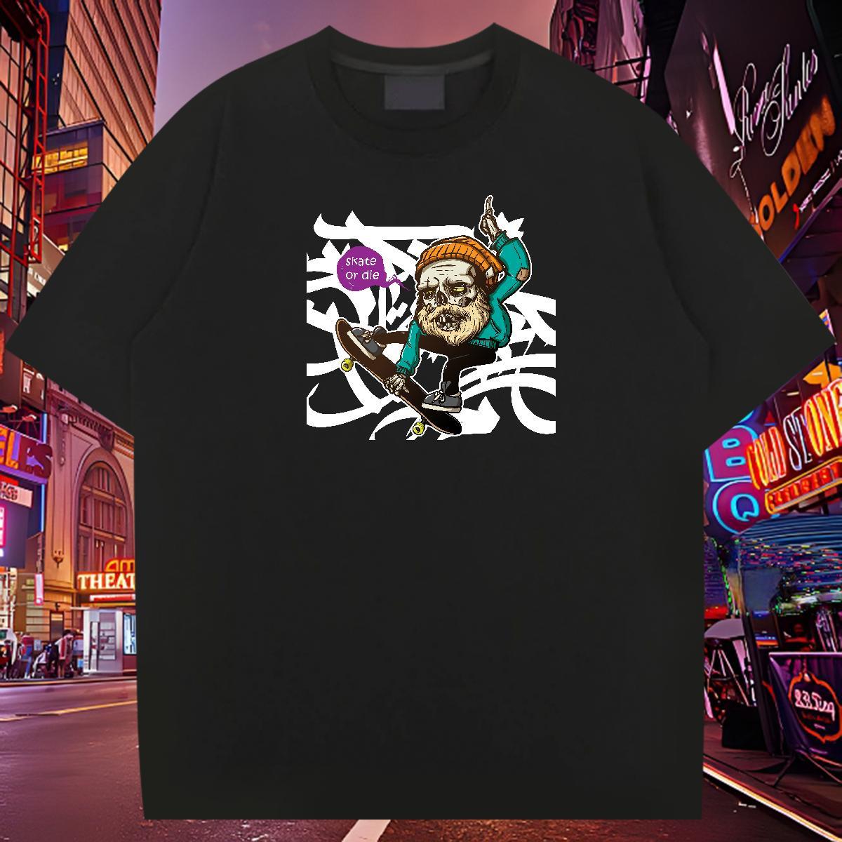 New T shirt skateboarding Clothings 230g 100% Cotton Street Unisex Customized Breathable Crew Neck Men Tees