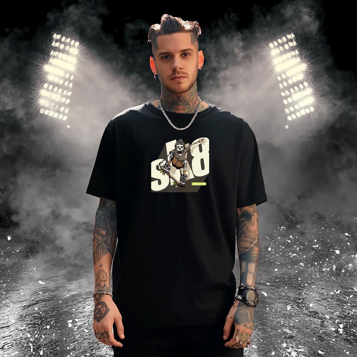 Classic Casual T-Shirts skateboarding Tops Shirt 100% Cotton 230g Street Soft Plus Size Custom Breathable Crew Neck Men Clothes T-Shirt