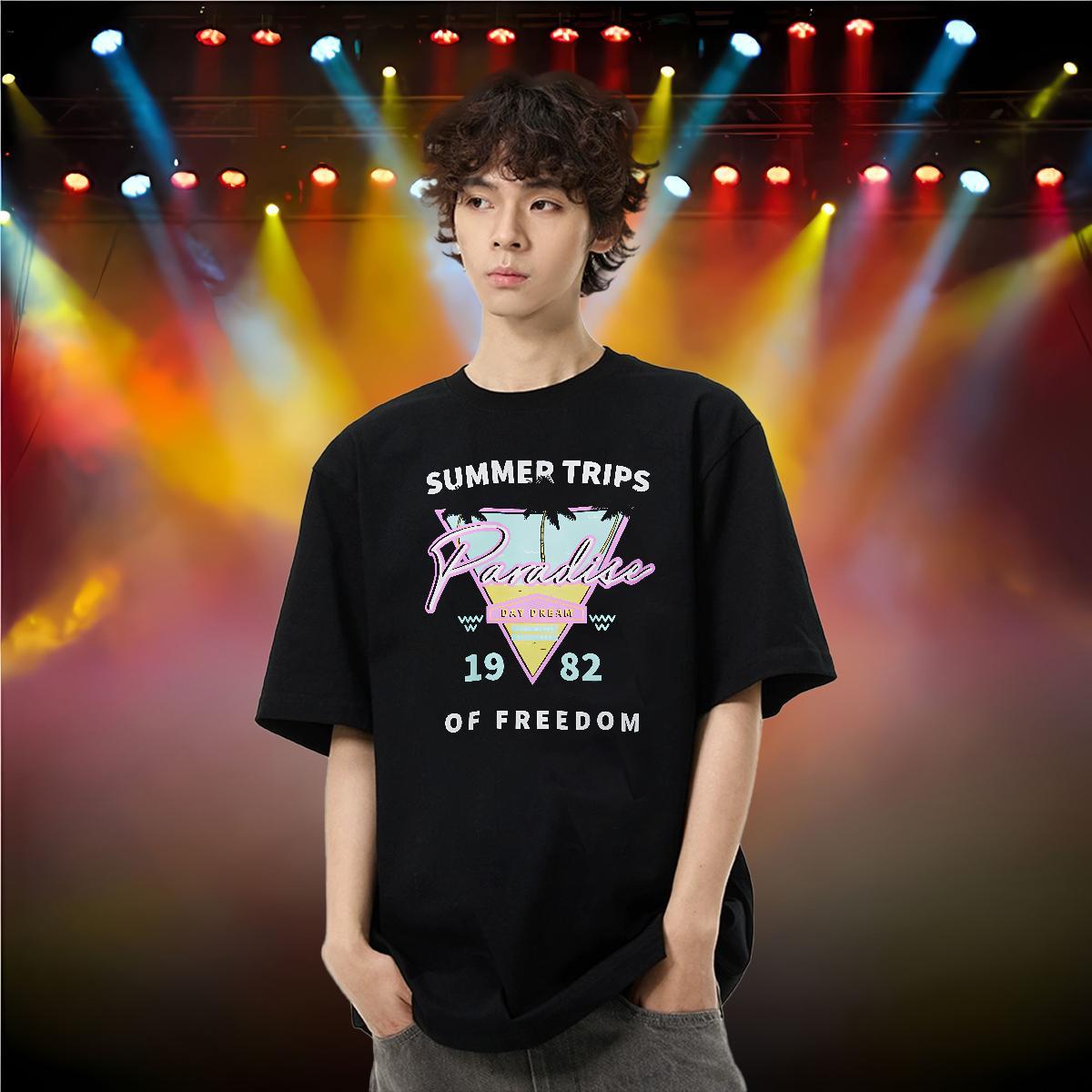 Fashion Designer T-Shirts for Men tree Top Tees 230g Pure Cotton Street High Quality Customized Print Crew Neck Breathable Mens Tshirts