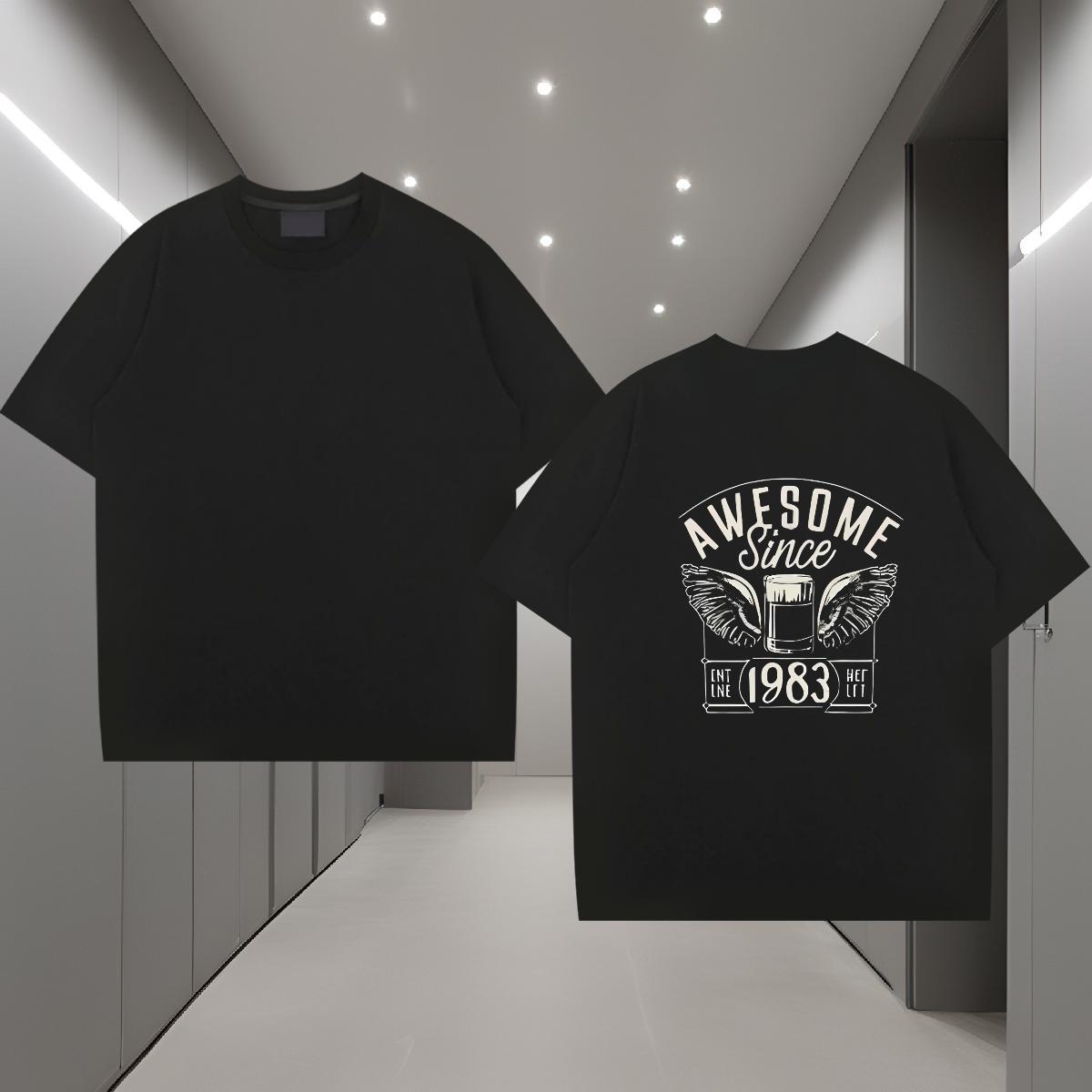 Factory Direct Men T Shirts letter Clothings 100% Cotton 230g Beach Wholesale Skull Breathable Short Sleeve Couples T Shirts