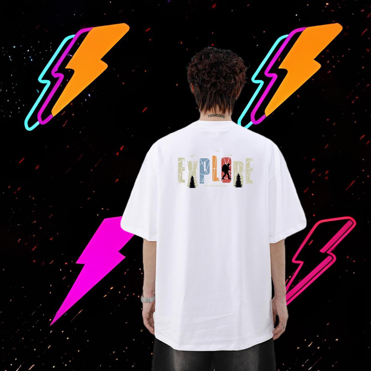 2024 T-Shirts letter Tops Shirt 230g Pure Cotton Daily Wear Free Shipping Anime Print Breathable Crew Neck Tshirt for Man Woman