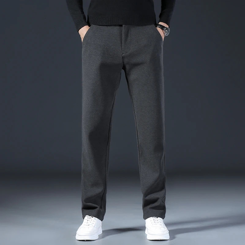 KUBRO Autumn Solid Color Versatile Business Casual Trousers Korean Fashion Mens Clothing Office Slim Small Straight Cargo Pants 240806
