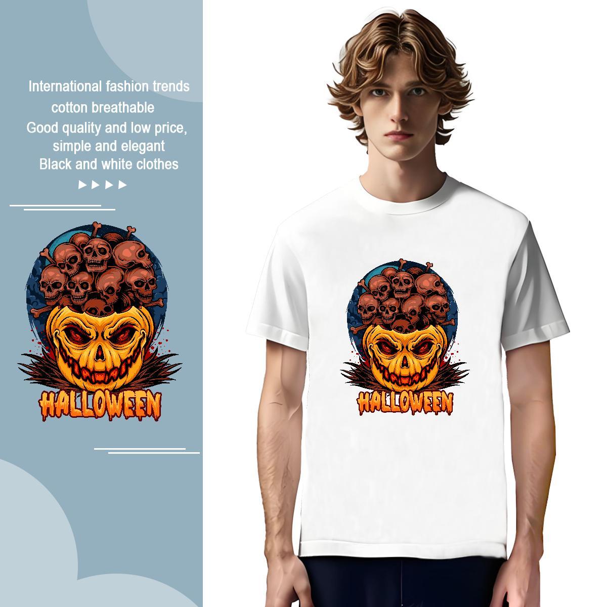 Brand T Shirts Men skull Breathable Soft Street wear Hip Hop Anime 100% Cotton 230g Mens Tshirts 2024 Designer Polos