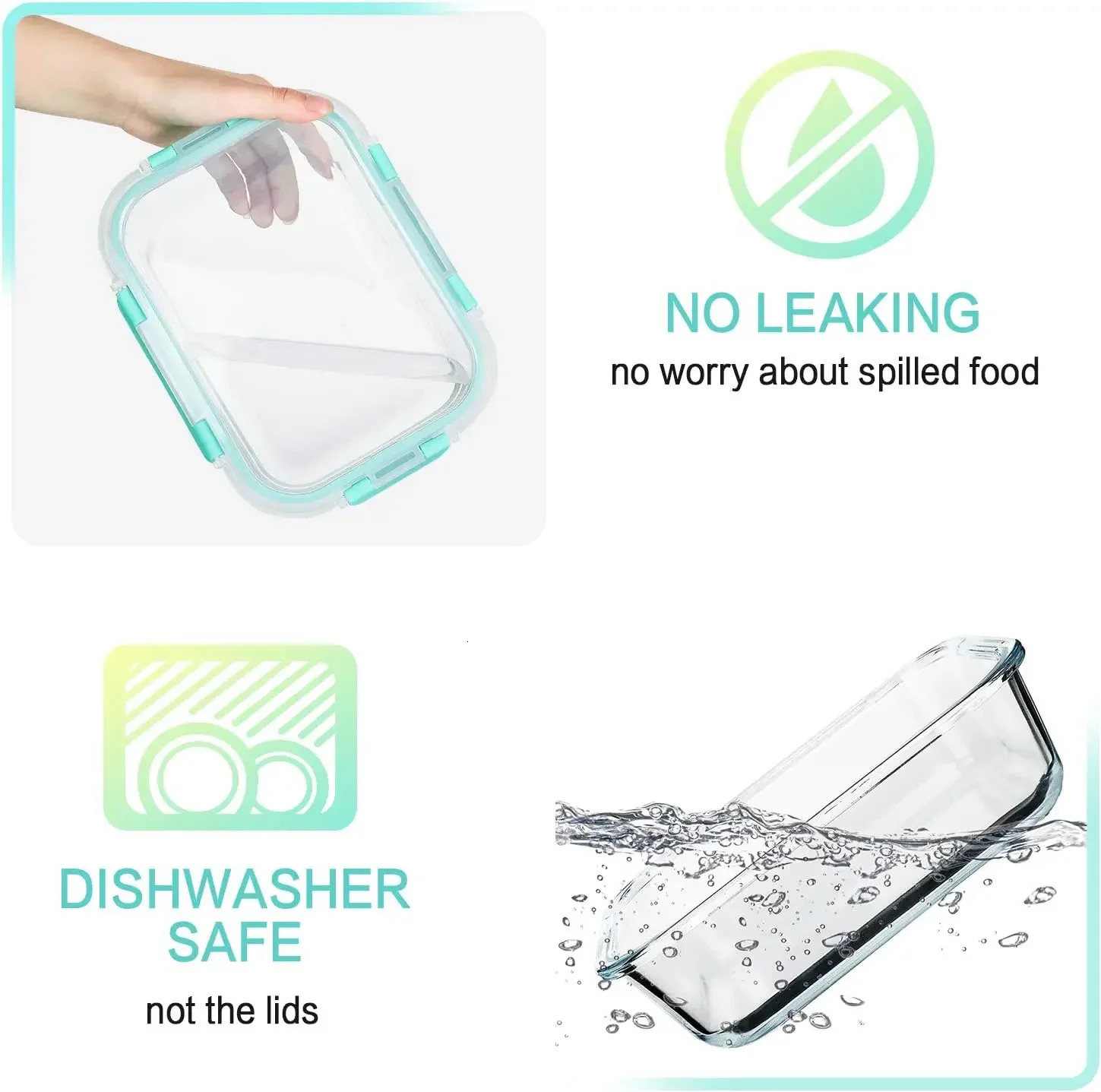 Home>Products>Glass Meal Preparation Container WLids MCIRCO Glass Food Storage WSnap Locking Lids Airtight Lunch 240806