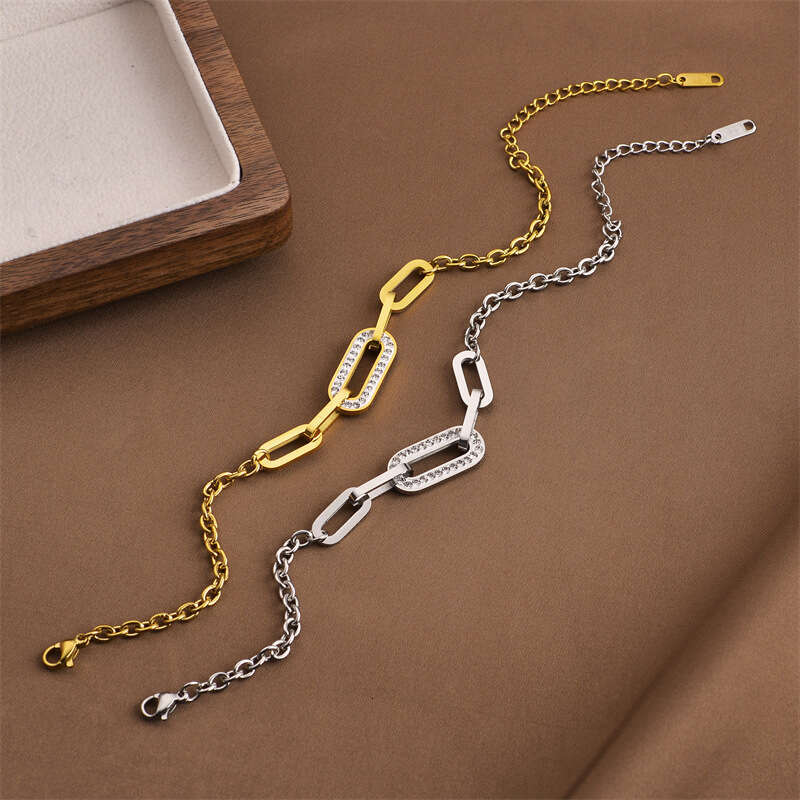 Hot selling titanium steel non fading thick chain bracelet, simple, fashionable, versatile, light , high-end bracelet accessory
