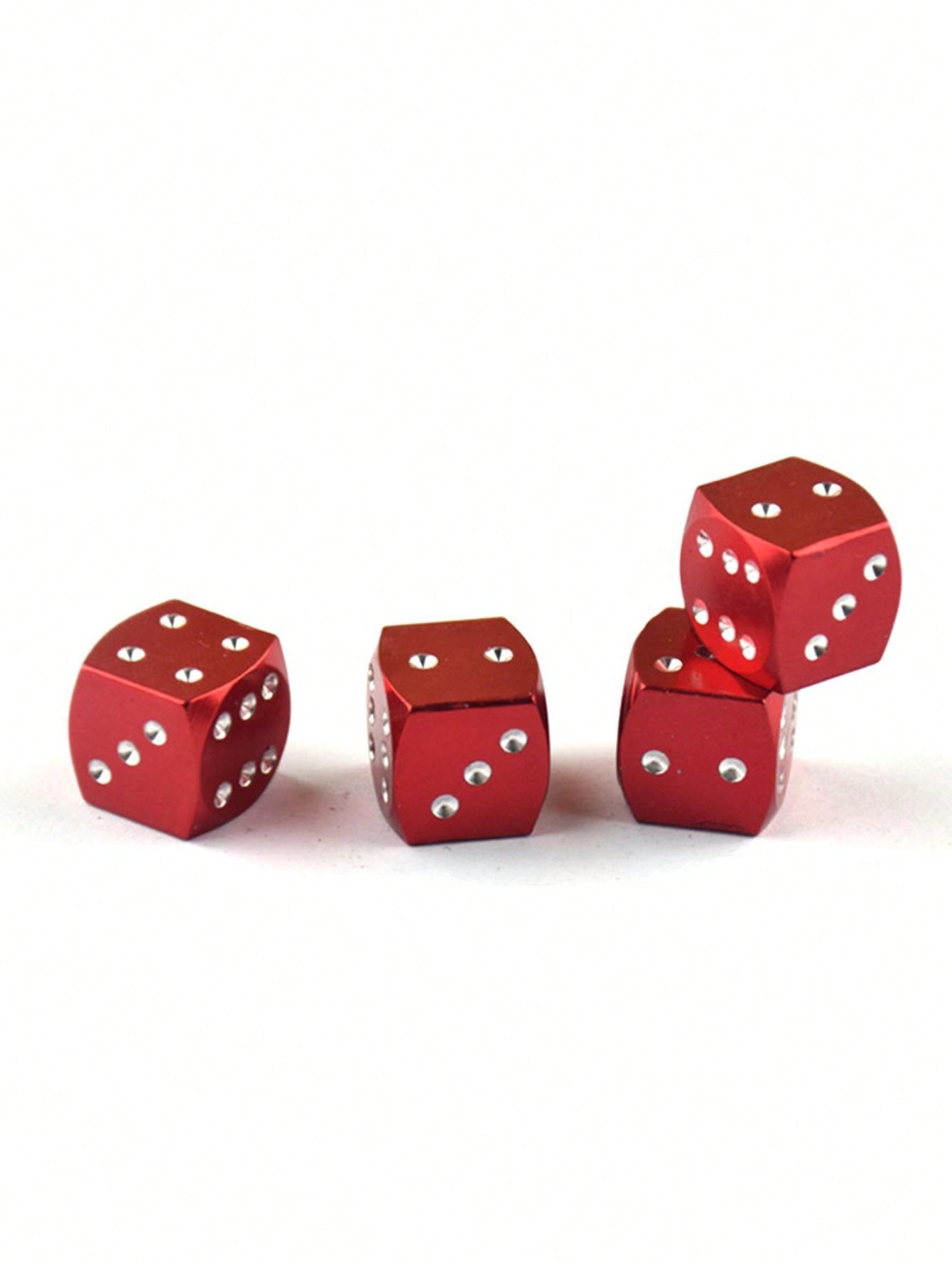 4pcs car tire colorful aluminum alloy dice valve cap dust cap