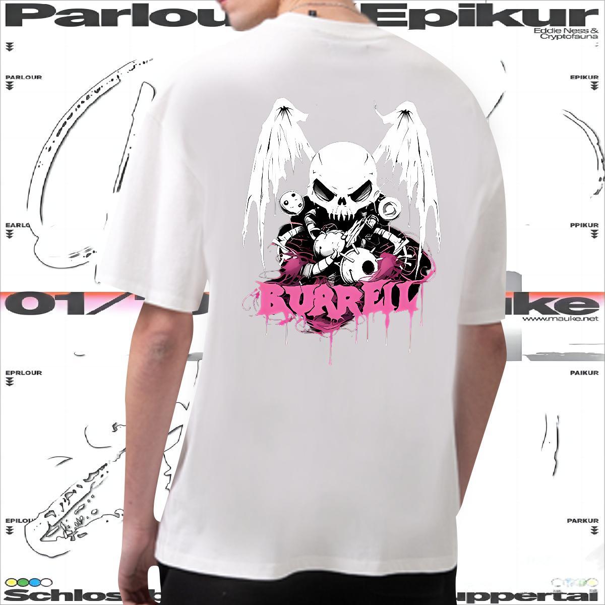 2024 T-Shirts skull Tshirts 230g Cotton Street Wear Unisex White Plus Size Breathable Short Sleeve Men Tops Tees