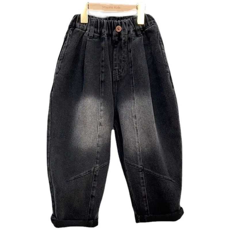 Jeans Boys Jean Pants Long Trousers Cotton 2024 Loose Spring Autumn Babys Kids Pants High Quality Childrens Clothing