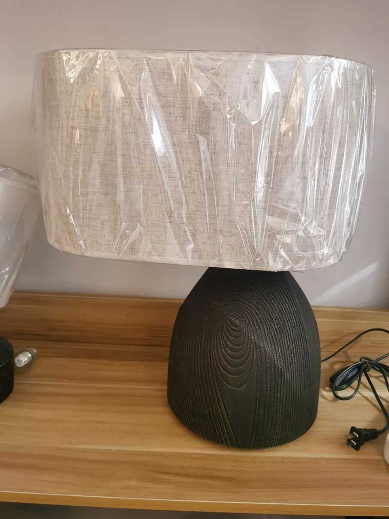 Resin Desk Lamp Modern Special Creative Fabric Art E27 Bedside Lighting Decor Living Room Bedroom Lamps Table Lights Y240806