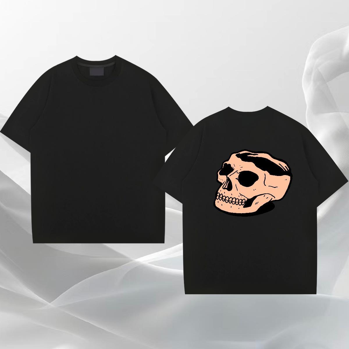 Fashion Designer Men T Shirts skull Tshirts 230g 100% Cotton Street Casual Comfortable Anime Print Crew Neck Tshirt for Man Woman