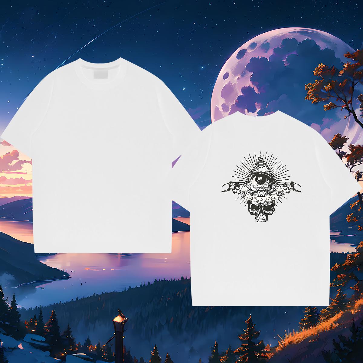 Designer T-Shirts eye of the devil Wear 230g Pure Cotton Street Wear Comfortable DIY Anime Short Sleeve Soft Mens Tshirts