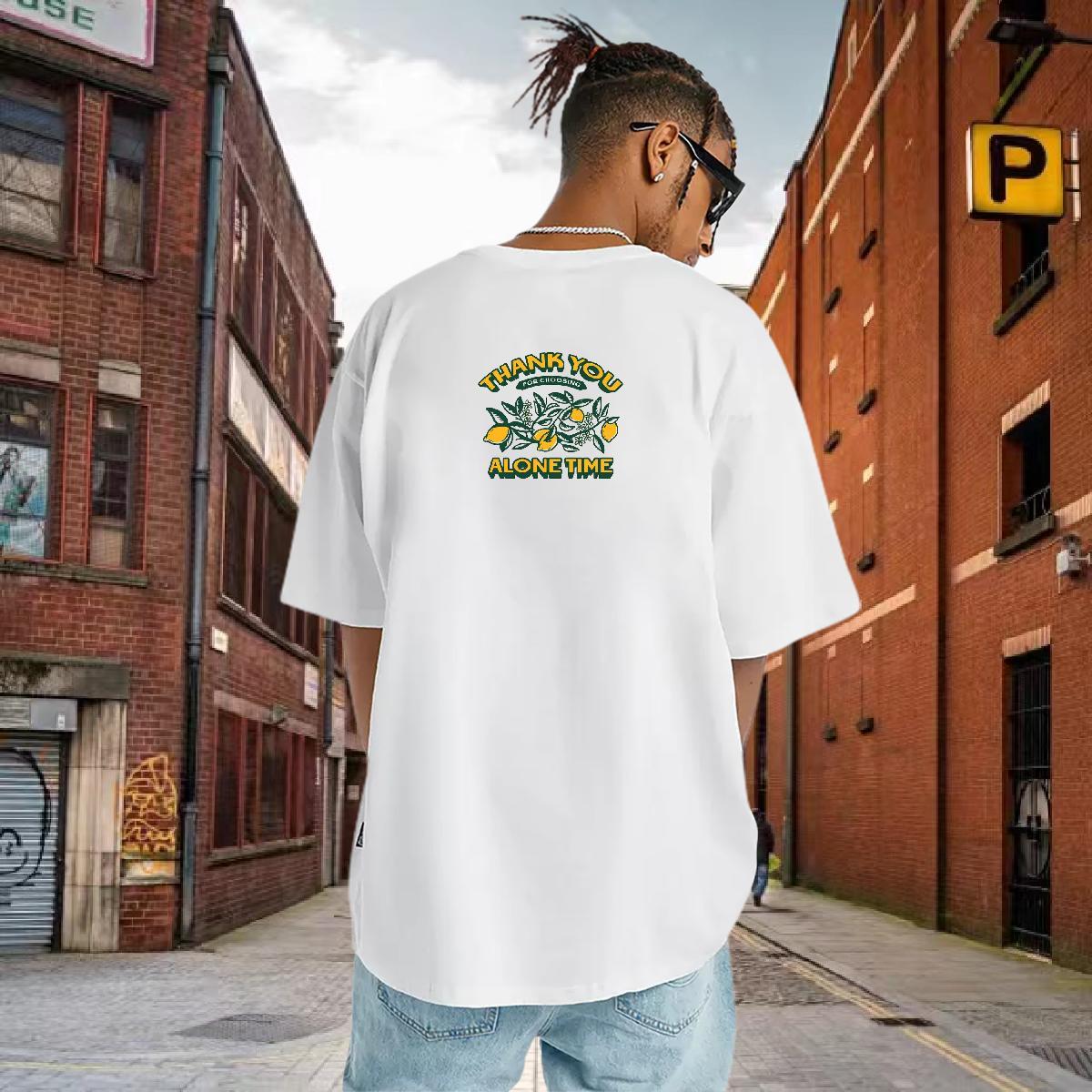2024 DIY T-Shirts letter Clothings 230g Pure Cotton Street Soft Custom Print Plus Size Crew Neck Breathable Mens Tshirts