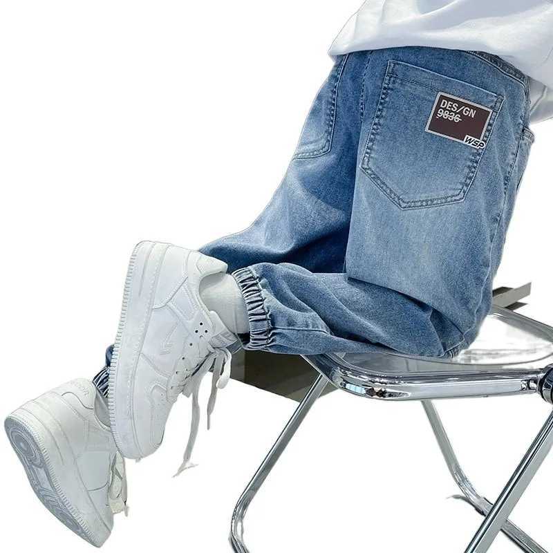 Jeans Boys Jean Pants Long Trousers Cotton 2024 Hot Spring Autumn Babys Kids Pants Teenagers Outwear Childrens Clothing