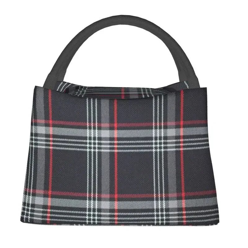 GTI Tartan Plaid Pattern Insulated Lunch Bags Women Leakproof Geometric Textured Thermal Cooler Bento Box Office Picnic Travel 240805