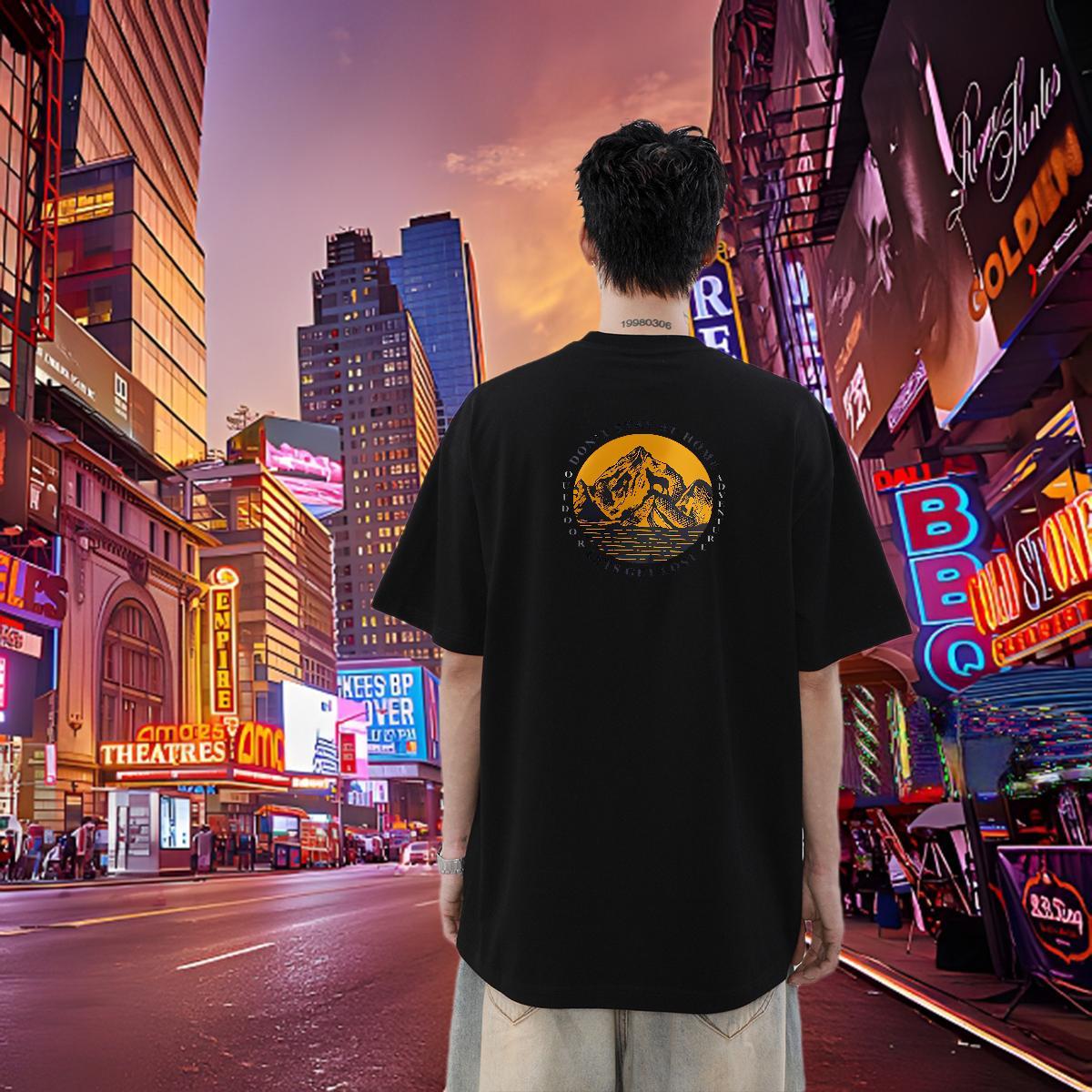 2024 New T shirt mountains Wear 230g 100% Cotton Street TOP Quality Custom Big Size O Neck Short Sleeves Men Tshirts