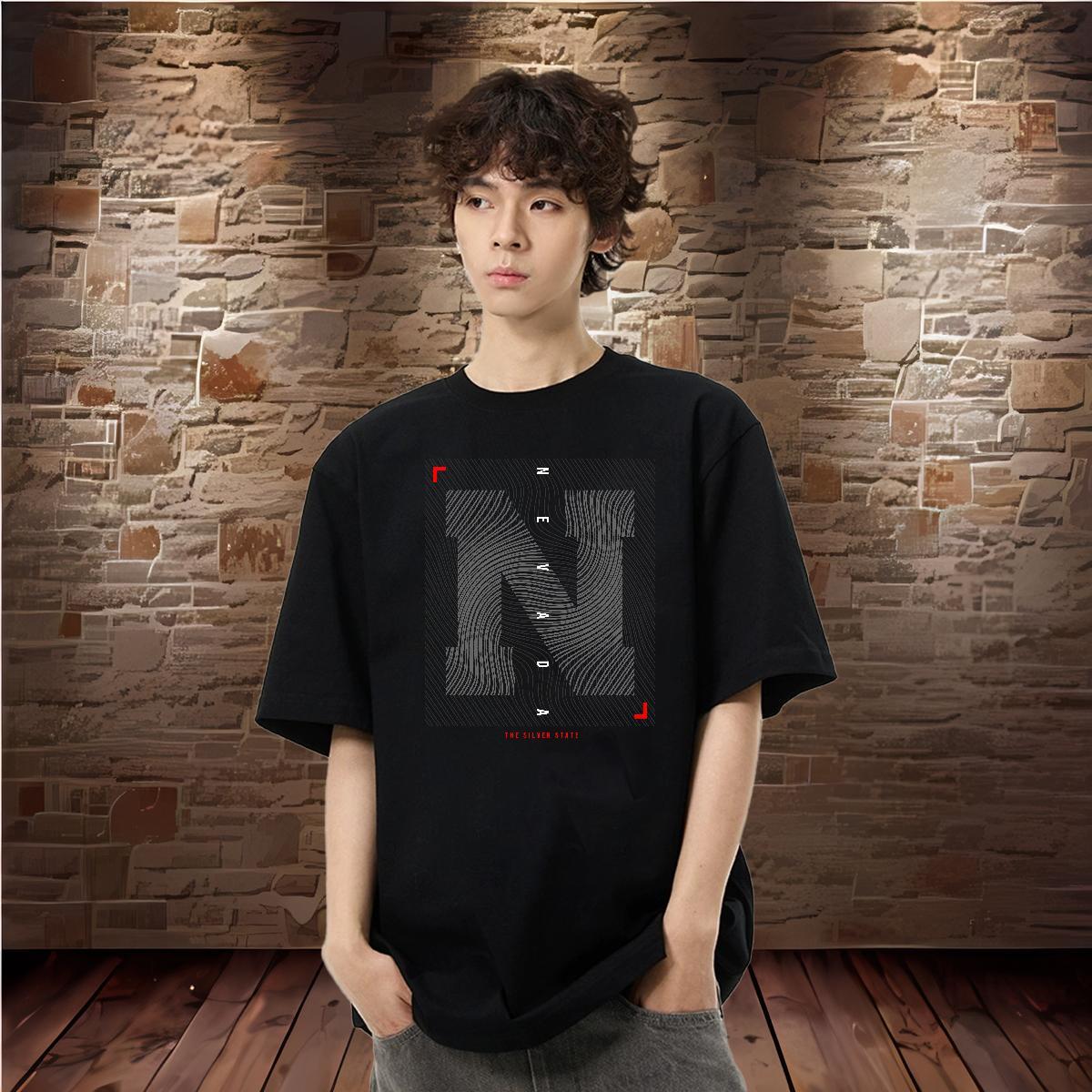New Arrival T Shirts Men letter Top Tees 230g Cotton Street Wear Cool Design Anime O Neck Short Sleeves Mens Tshirts