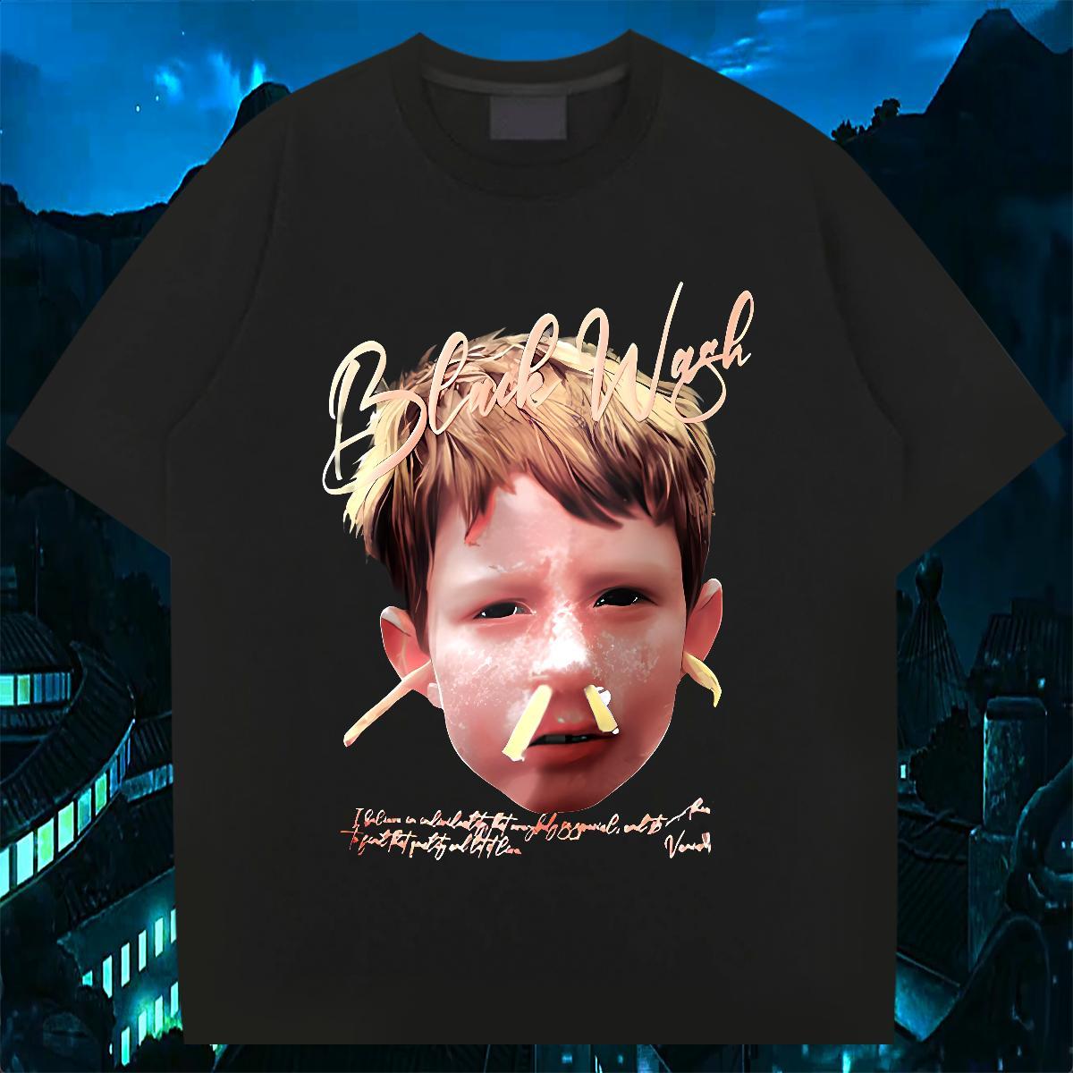 Fashion Casual T-Shirts portrait Tops Shirt 230g 100% Cotton Spring Summer TOP Quality Black Oversized O Neck Short Sleeves Men Tees